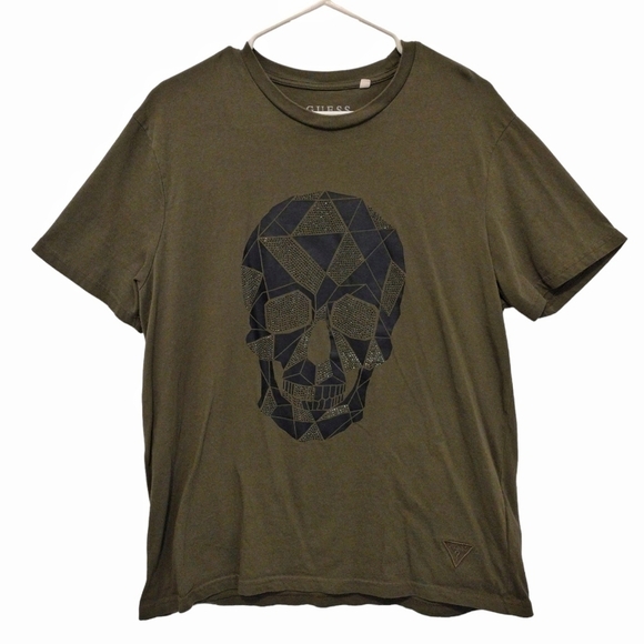 Guess - Men's Skull Rhinestone Short Sleeves Tee - Picture 1 of 11